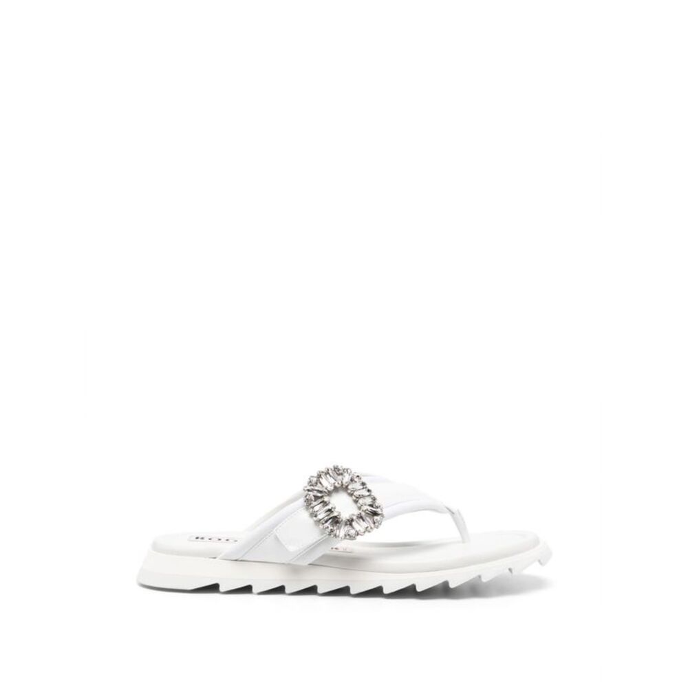 Roger Vivier Women Slidy Flip Leather Thong Sandals